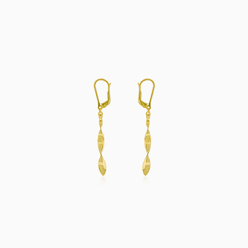 Gold dangling spiral earrings