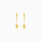 Boucles d’oreilles en chaîne en or avec feuille