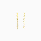 Pendientes colgantes de oro con hojas