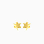 Lustrous star gold stud earrings