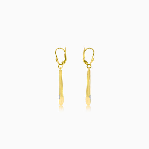 Gold Dangle Triangular Earrings