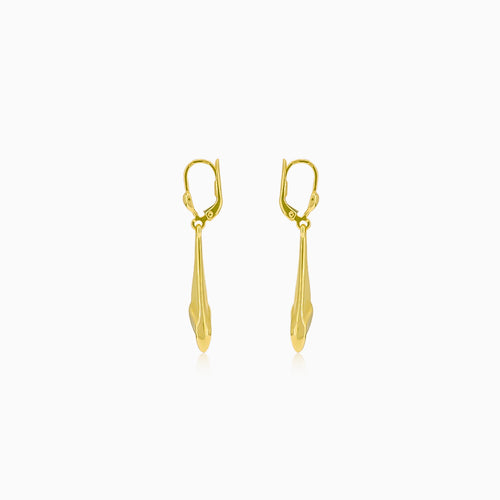 Gold Dangle Earrings with Matte Finish
