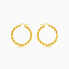 Kulaté kroucené náušnice ze žlutého zlata