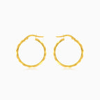 French lock twist hoop gold earrings