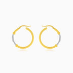 Dvoubarvné zlaté kruhové náušnice