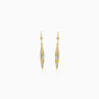 Pendientes colgantes de oro amarillo y blanco
