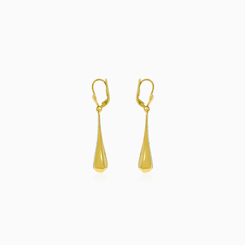 Gold Drop Dangling Sandblasted Earrings
