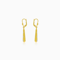 Aretes colgantes de gota con rayas de oro