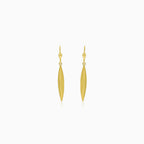 Matné visací náušnice markýzy ze zlata