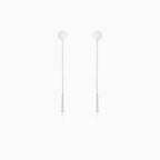 Pendientes de cadena con placa en oro blanco