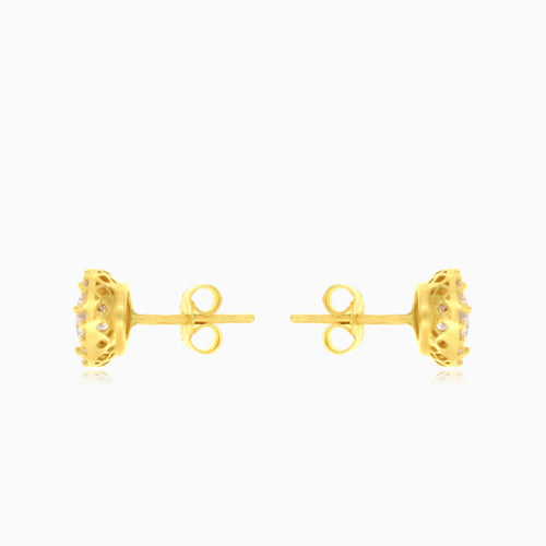 Pendientes de botón con halo de circonita cúbica