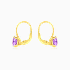 Pendientes de topacio morado corte cojín