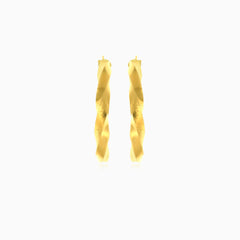 Curved yellow gold earrings