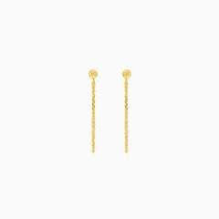 Pendientes de cadena con bola en oro