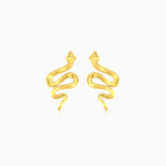 Simple snake gold earrings