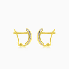 Tříbarevné zlaté náušnice s puzetou