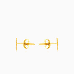 Lustrous yellow gold infinity stud earrings