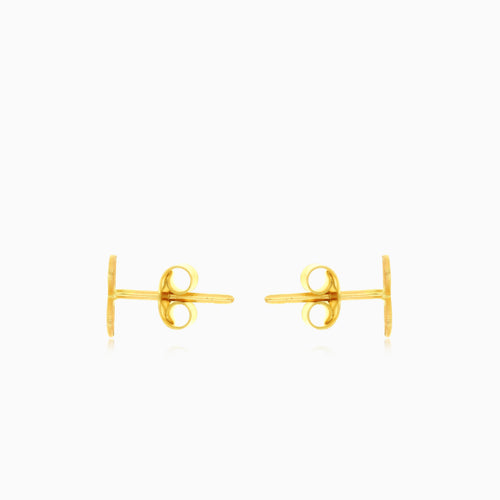 Lustrous yellow gold infinity stud earrings