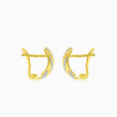 Lesklé dvoubarevné zlaté náušnice