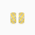 Lesklé dvoubarevné zlaté náušnice