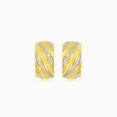 Lesklé dvoubarevné zlaté náušnice