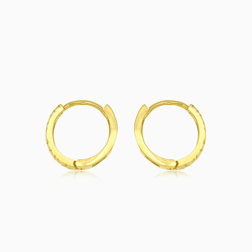 Lesklé náušnice ze žlutého zlata s kubickými zirkony