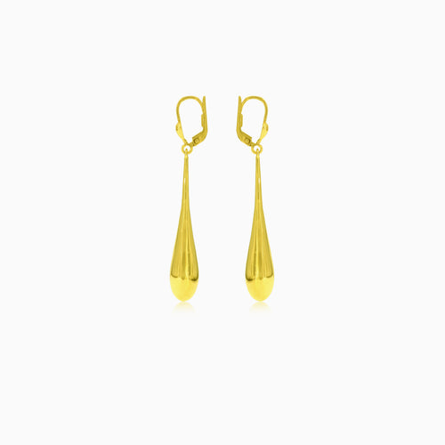 Dramatische Ohrringe aus Gelbgold in Tropfenform