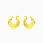 Boucles d’oreilles créoles épaisses et audacieuses en or jaune