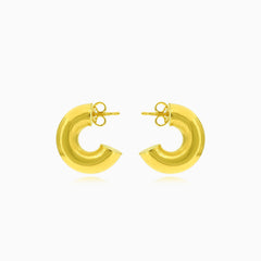 Boucles d’oreilles rondes massives pour femmes en or jaune