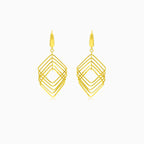 Boucles d'oreilles pendantes géométriques carrées en or jaune