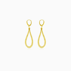 Visací náušnice s páčkou v dvoubarevném zlatě