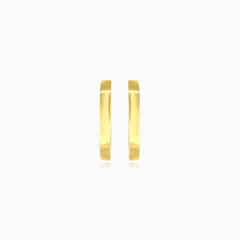 Rectangular hoop gold earrings