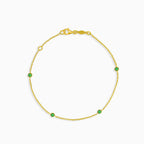 Pulsera de cadena con esmeraldas sintéticas