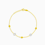 Perlový náramek se zlatými korálky