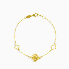 Bracelet avec trèfle taillé en diamant