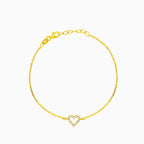 Gold-Armband mit Herz, verziert mit Zirkonia