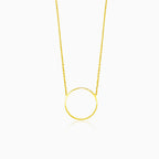 Modern gold necklace with a circle