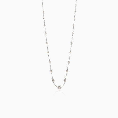 Weißgoldkette mit Kugeln