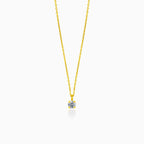 Jemný zlatý náhrdelník solitér se zirkonem