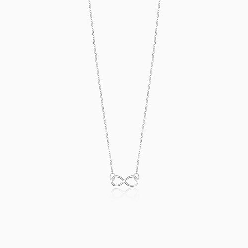Collier simple en or blanc avec symbole infini