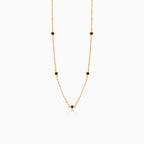 Náhrdelník z růžového zlata s onyxy