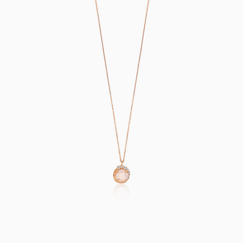Elegante Roségoldkette mit Zirkon in runder Form