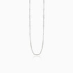 Cadena de eslabones planos de oro blanco.