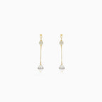 Boucles d’oreilles pendantes en chaîne en or avec perles