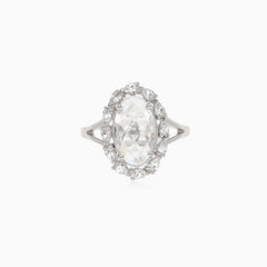 Halo-Silber-Zirkonia-Ring