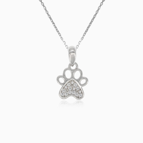 Stříbrný přívěsek tlapka s kubickými zirkony