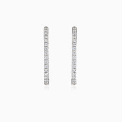 Boucles d'oreilles en argent avec zircons