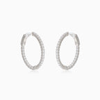 Boucles d'oreilles en argent avec zircons