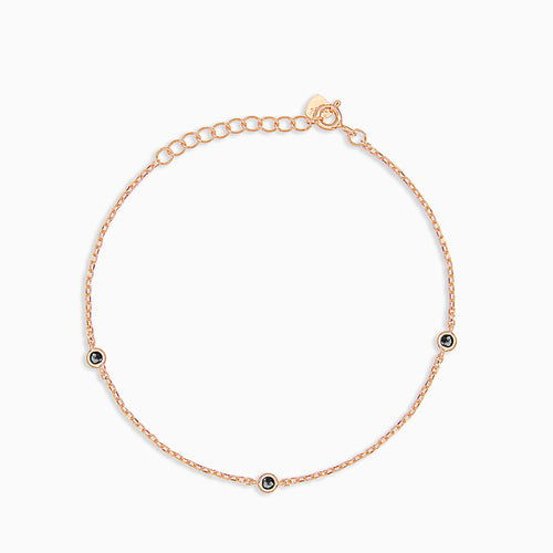 Vergoldetes Silberarmband mit Onyxen