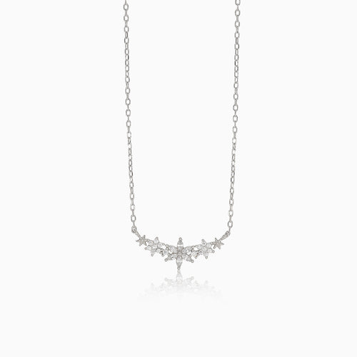 Silver necklace with graduated stars
